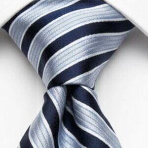 Tommy Hilfiger Silk Tie Striped Repp Blue Vintage 90's